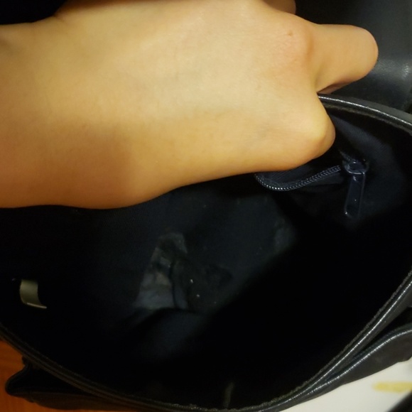 Vintage blue leather crossbody bag - Picture 5 of 7